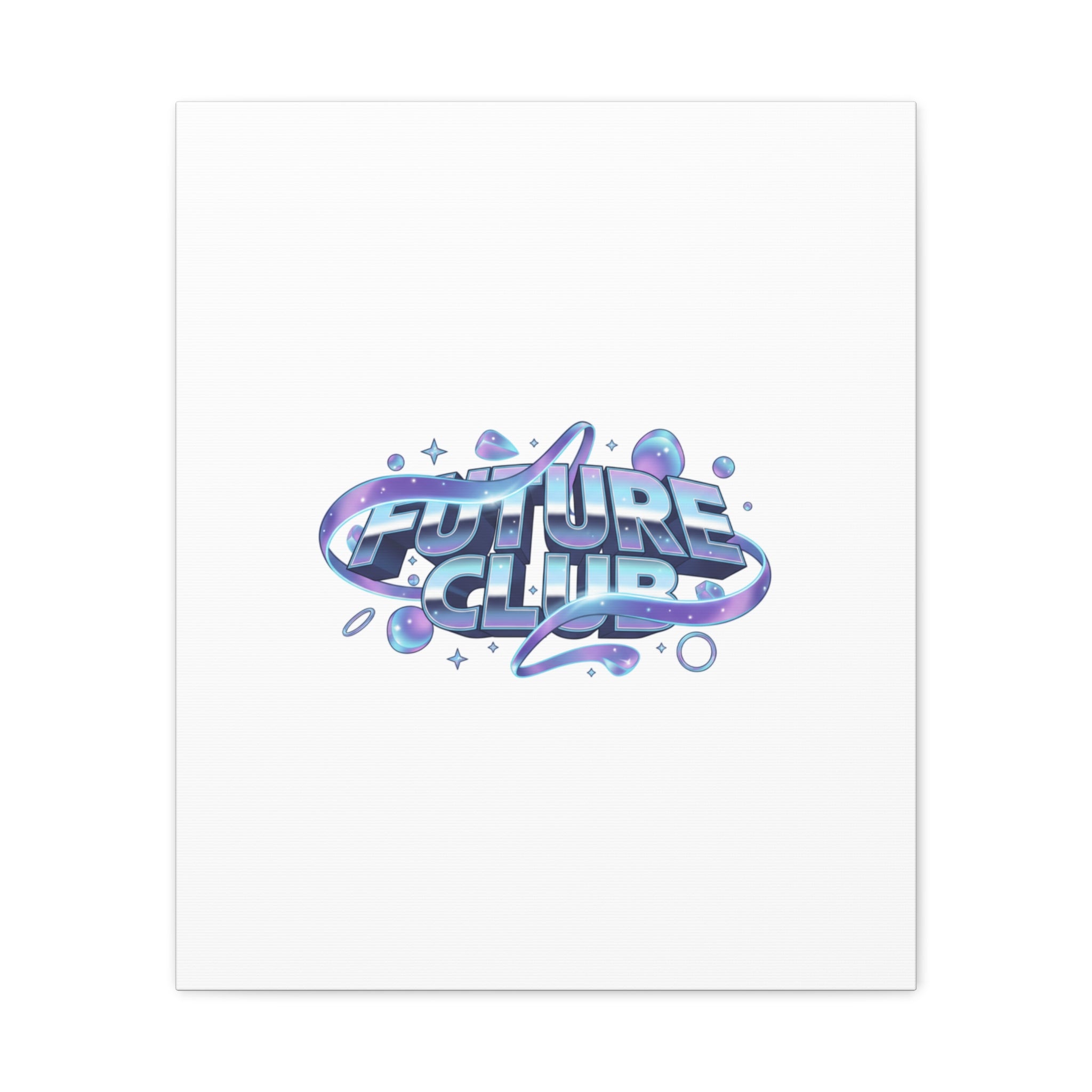 Futurist Chrome Logo Canvas | Iridescent Gradient, Liquid Metal Art