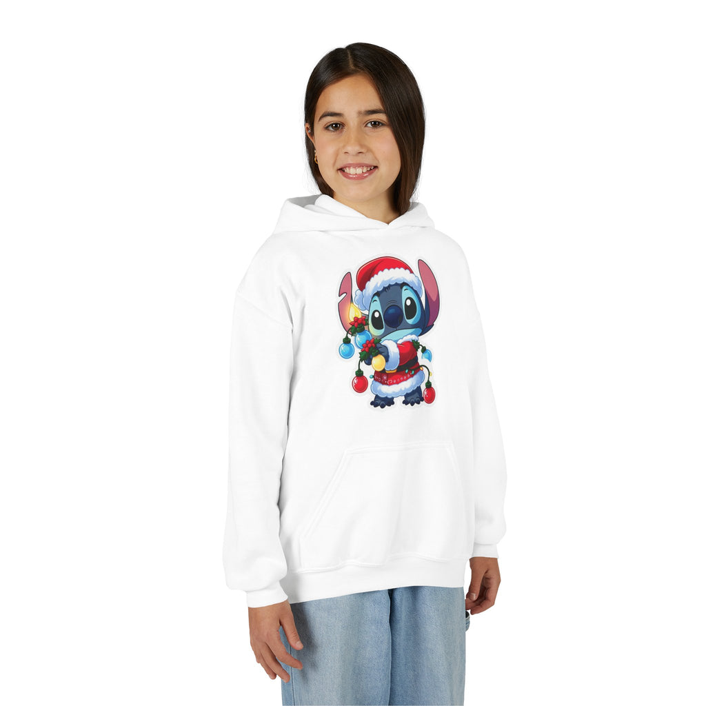Festive Youth Hooded Sweatshirt with Santa Stitch Design, Holiday Sweatshirt, Christmas Gift, Kids Hoodie, Cute Winter Apparel, [...]
