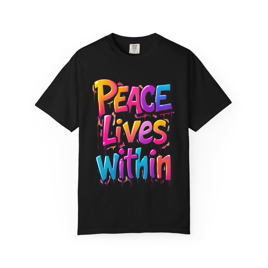Peace Lives Within T-Shirt — Colorful Graffiti Spiritual Tee