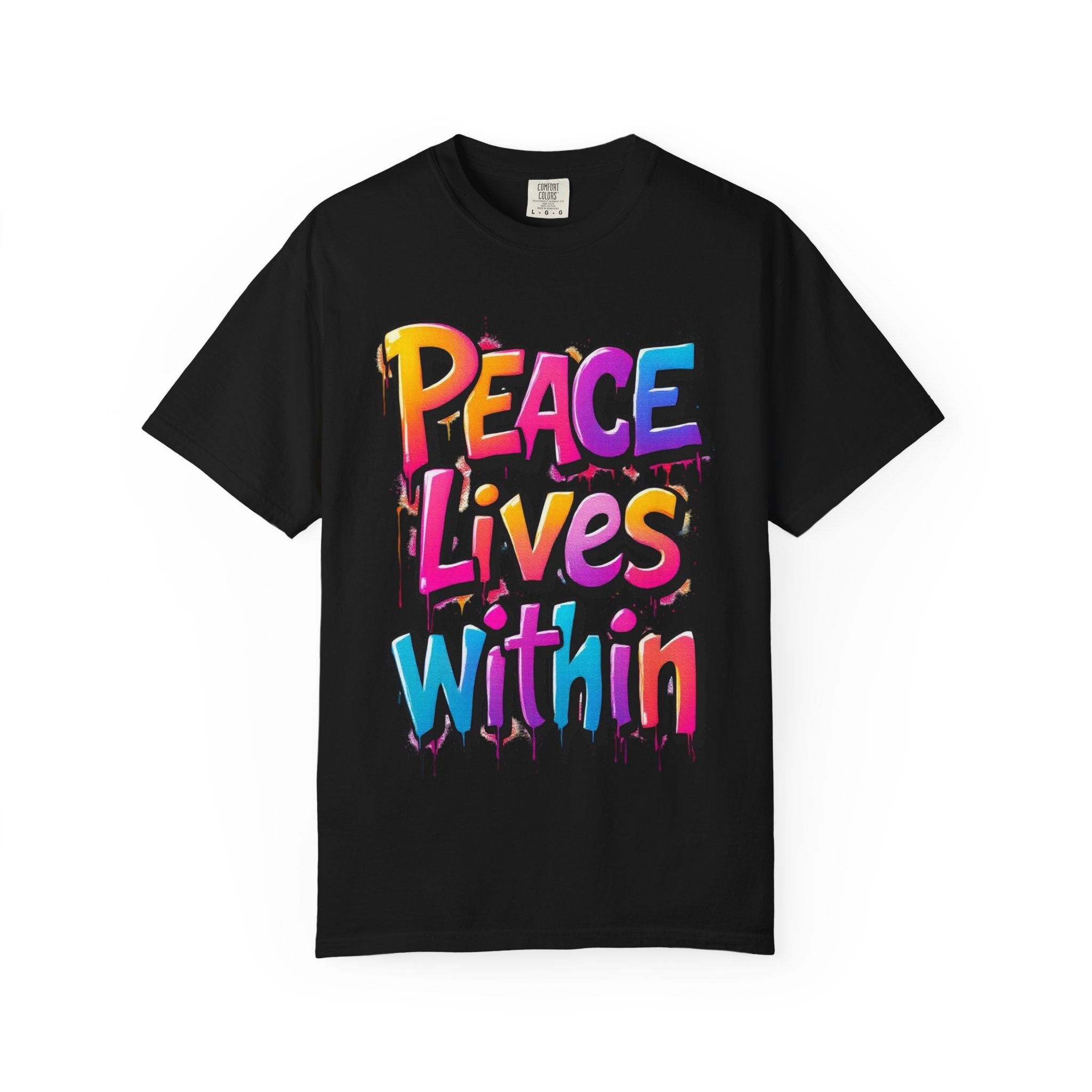 Peace Lives Within T-Shirt — Colorful Graffiti Spiritual Tee