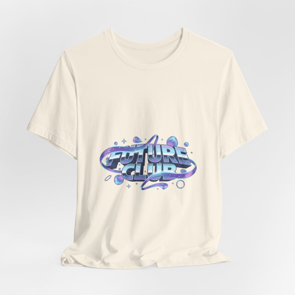 FUTURE CLUB chrome font shirt | iridescent gradient design tee