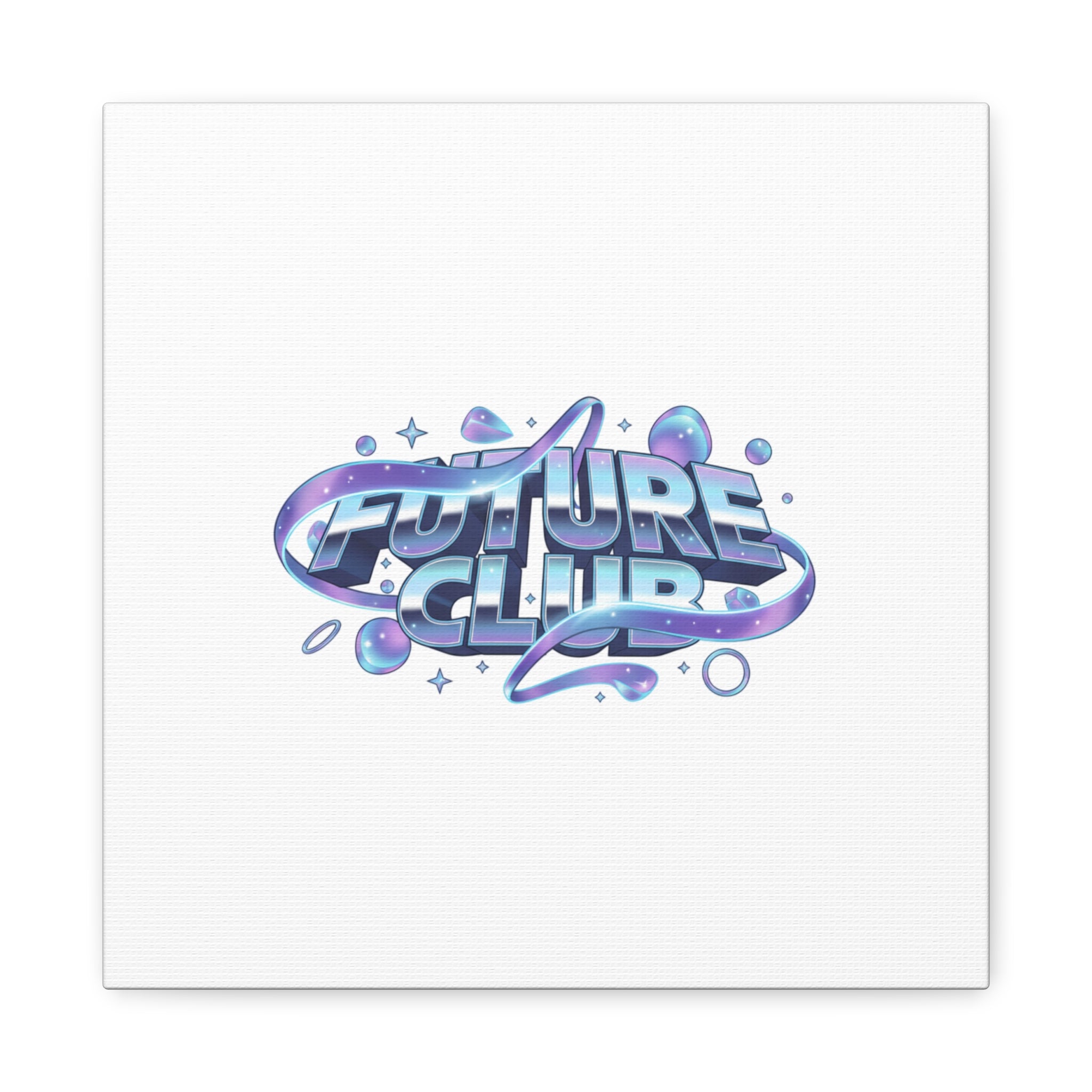 Futurist Chrome Logo Canvas | Iridescent Gradient, Liquid Metal Art