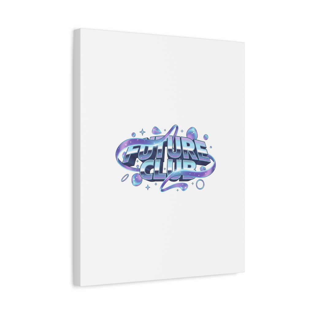 Futurist Chrome Logo Canvas | Iridescent Gradient, Liquid Metal Art