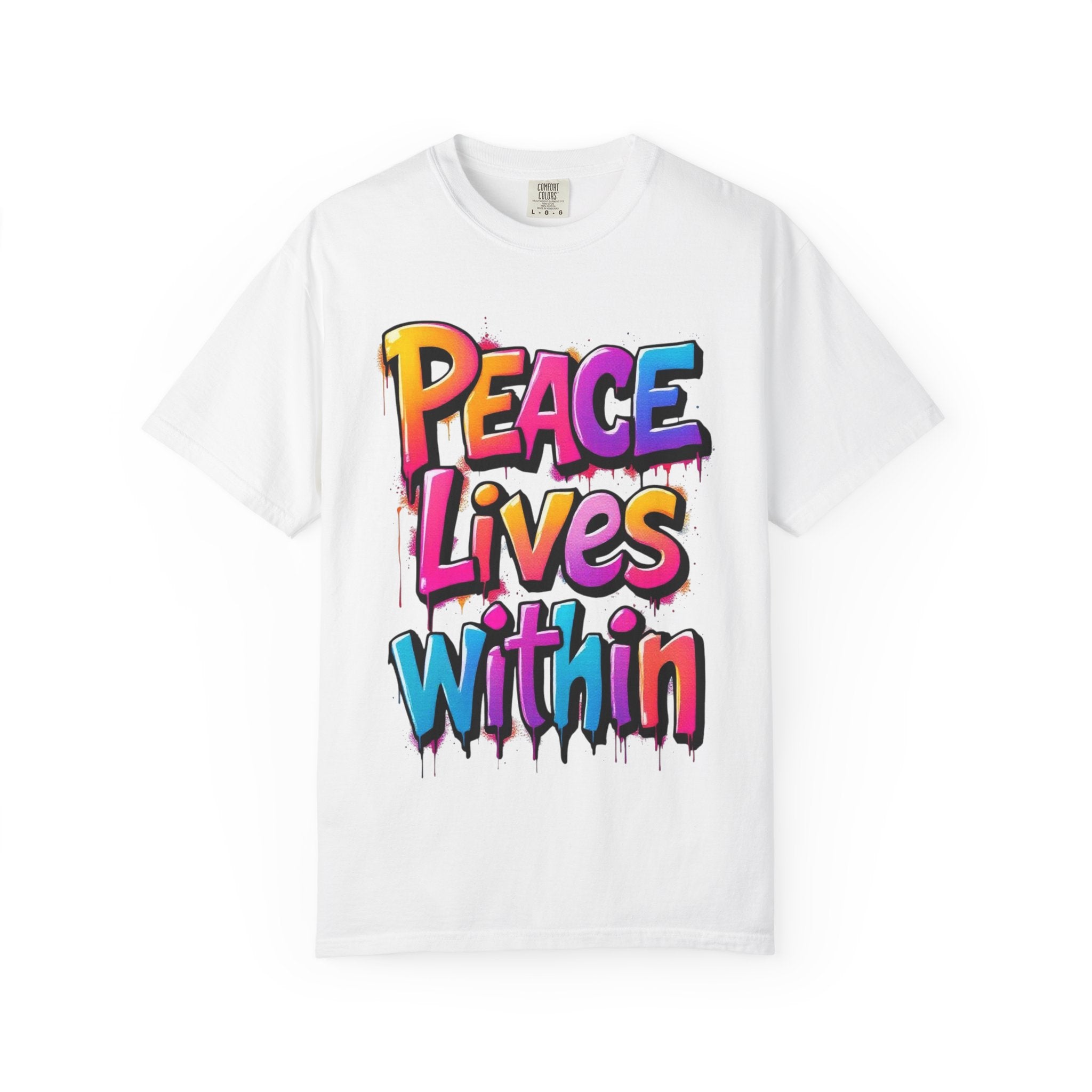 Peace Lives Within T-Shirt — Colorful Graffiti Spiritual Tee