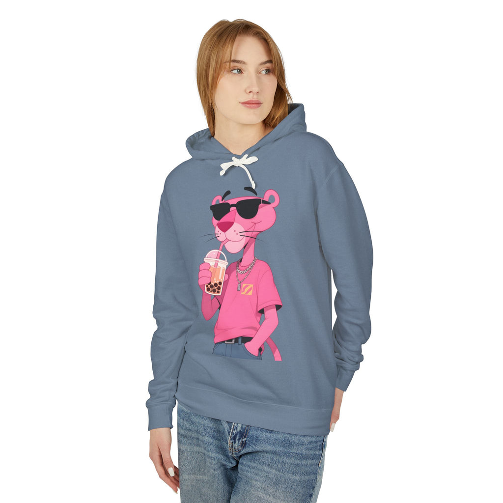 Pink Panther Bubble Tea Hoodie — Retro Cool Graphic Pullover