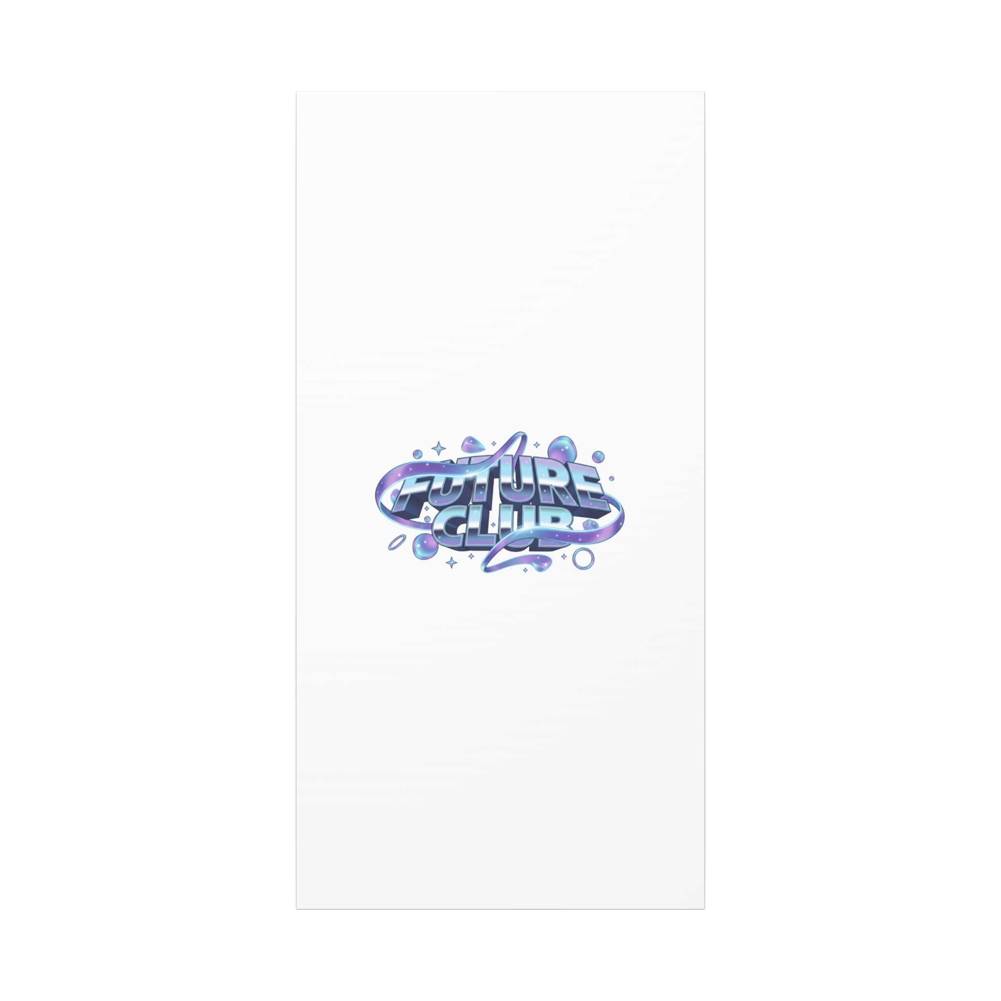 Futurist Chrome Logo Canvas | Iridescent Gradient, Liquid Metal Art