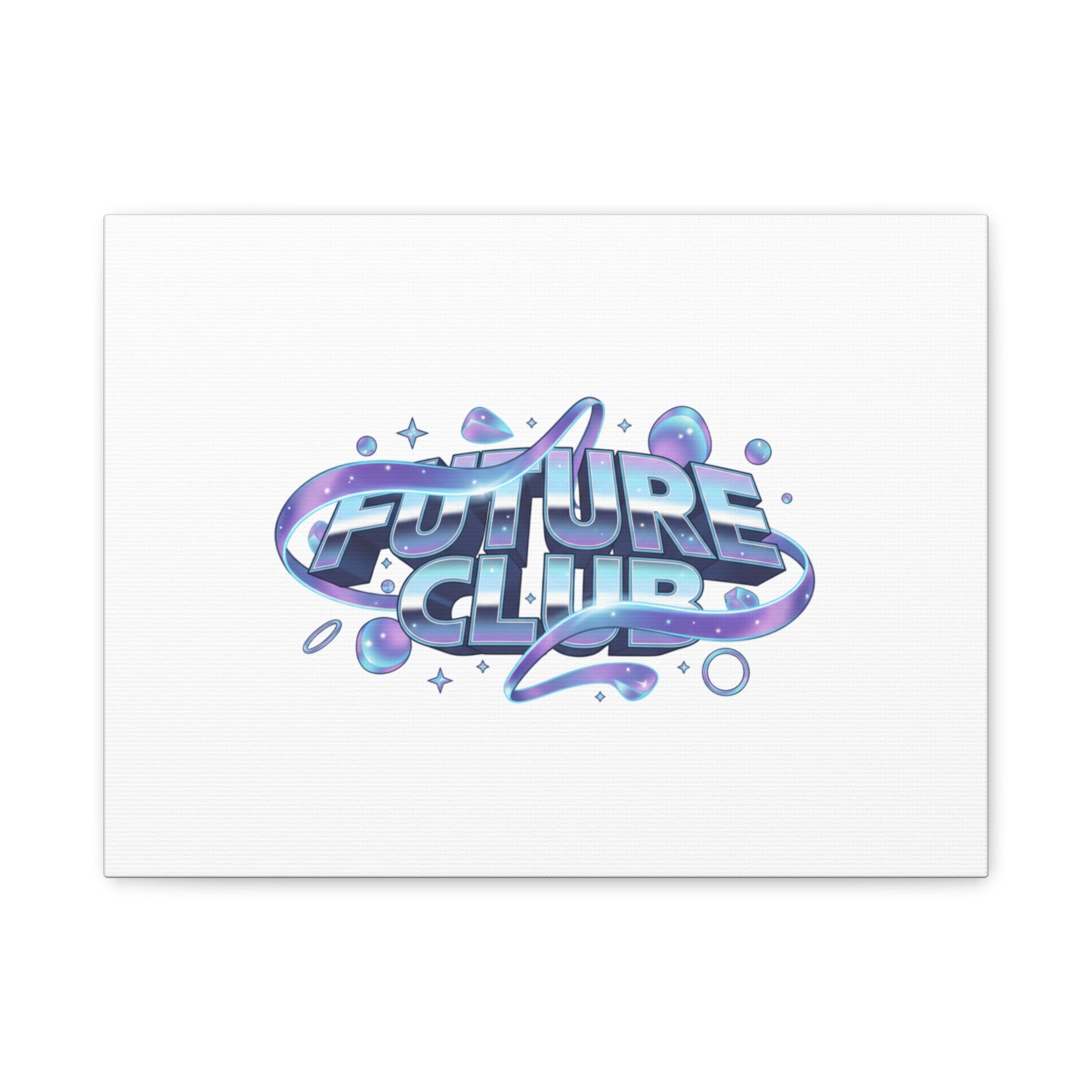 Futurist Chrome Logo Canvas | Iridescent Gradient, Liquid Metal Art