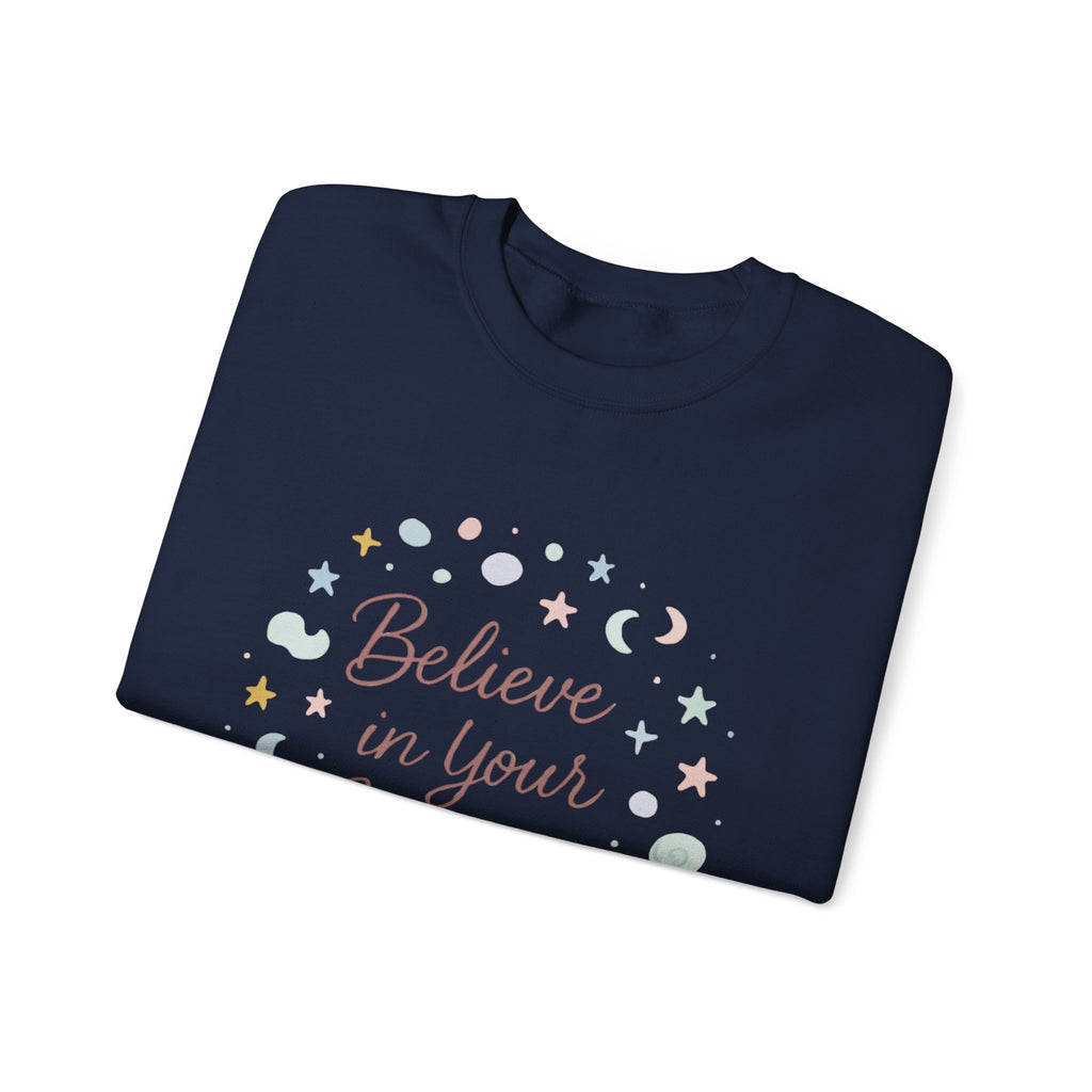 Believe in Your Journey Sweatshirt — Inspirational Pastel Crewneck for Women & Teens