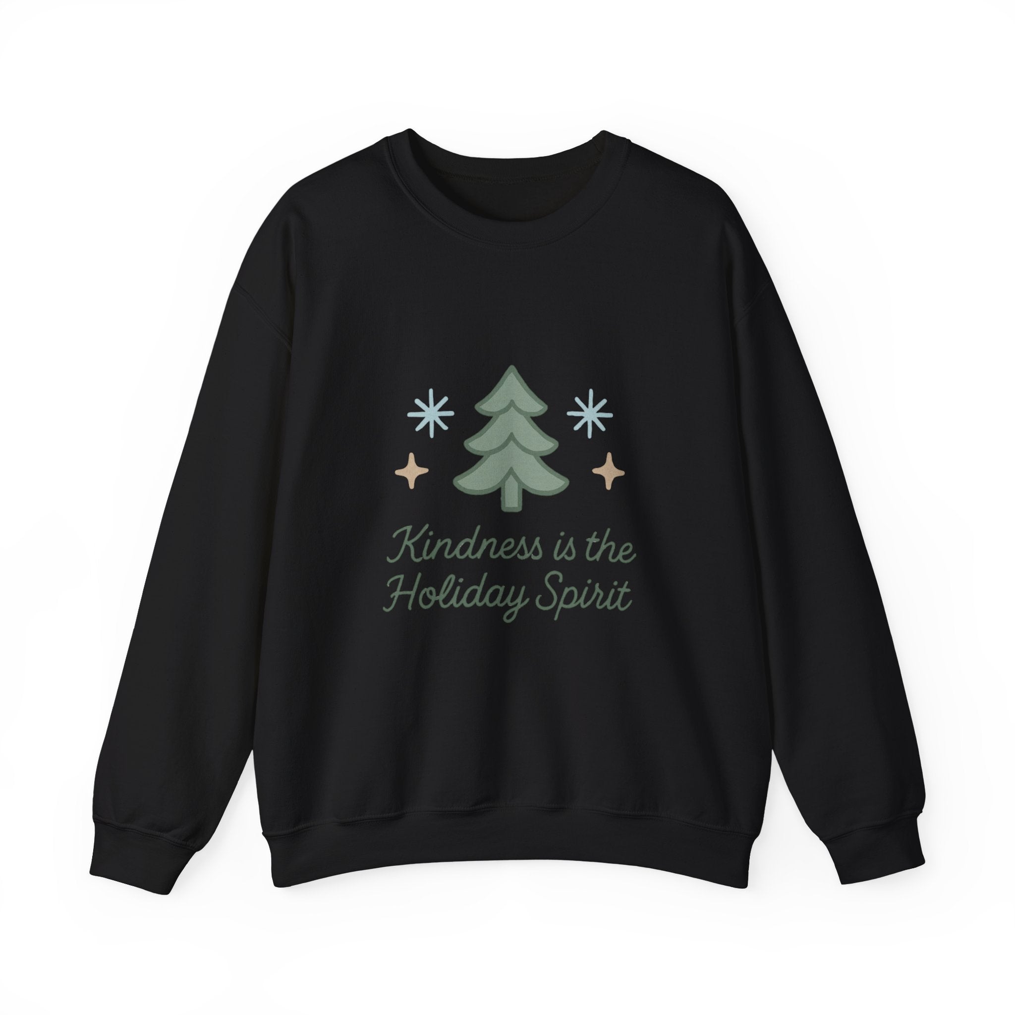 Holiday Kindness Sweatshirt — "Kindness is the Holiday Spirit" Christmas Tree Crewneck